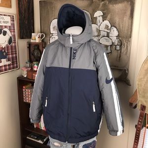 Nike fleece lined reversible jacket removable hood